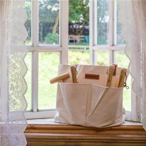 Canvas Garden Tool Tote Bag with Pockets Large Storage Organizer Durable - Picture 2 of 7